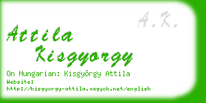 attila kisgyorgy business card